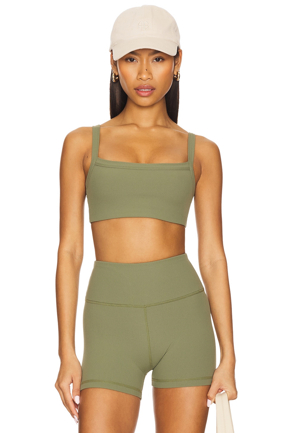 

Addison микроребристый спортивный топ Wellbeing + Beingwell, clover green