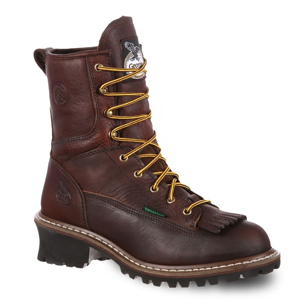 

Georgia Boots Мужские водонепроницаемые рабочие ботинки Logger со стальным носком, цвет Chocolate