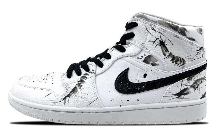

Кроссовки Air JORDAN 1 Vintage Basketball Shoes Men Mid-Top Black White Gray