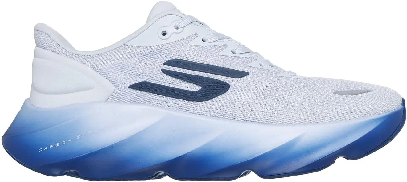 Мужские кроссовки Skechers Go Run Max Road 7 Performance:, Lt Blue Textile Yellow Blue Trim — фото 3