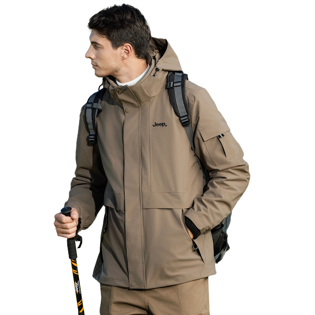 

Jeep Водонепроницаемая и ветрозащитная утепленная ветровка Men's, Light Coffee