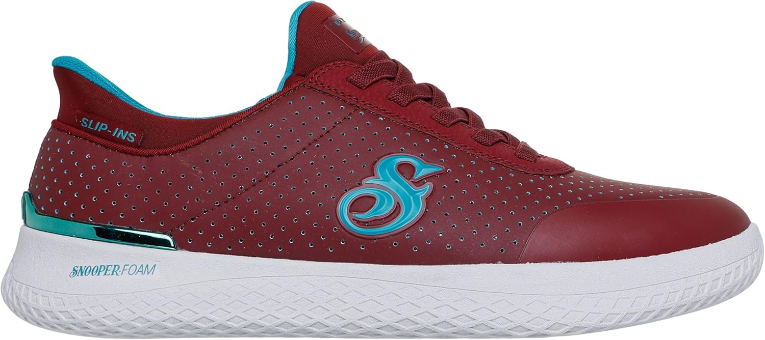 Мужские слипоны Skechers Snoop Vibez - удобные безручные Snooper, бордовый — фото 4