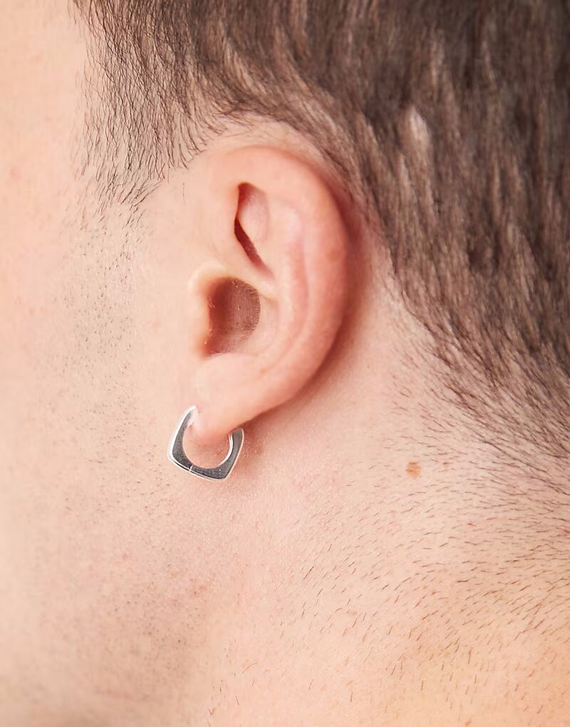 

Квадратные серьги-кольца из стерлингового серебра Asos Design