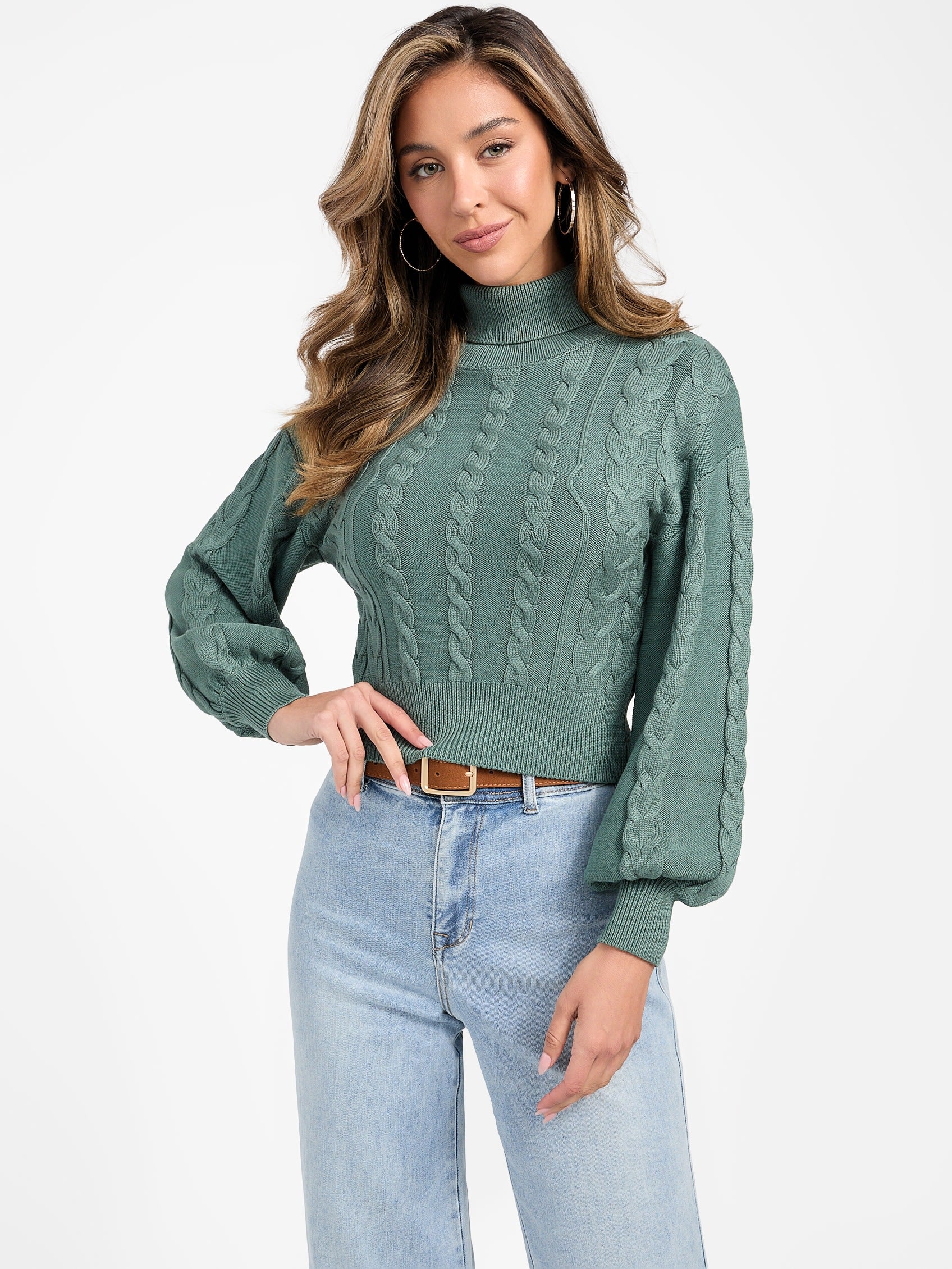 

Вязаный свитер Vivian Cable Guess Factory, цвет forest shade
