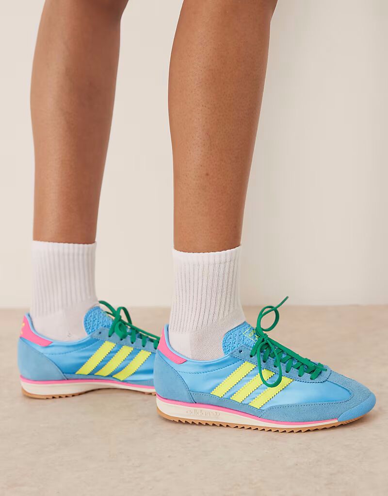 Кроссовки Adidas Originals SL 72 OG ярко-синего и желтого цветов