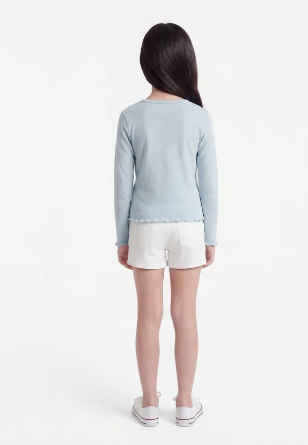 Футболка с длинным рукавом и ажурным узором в виде сердечек Copenhagen Colors, Dusty Blue — фото 2