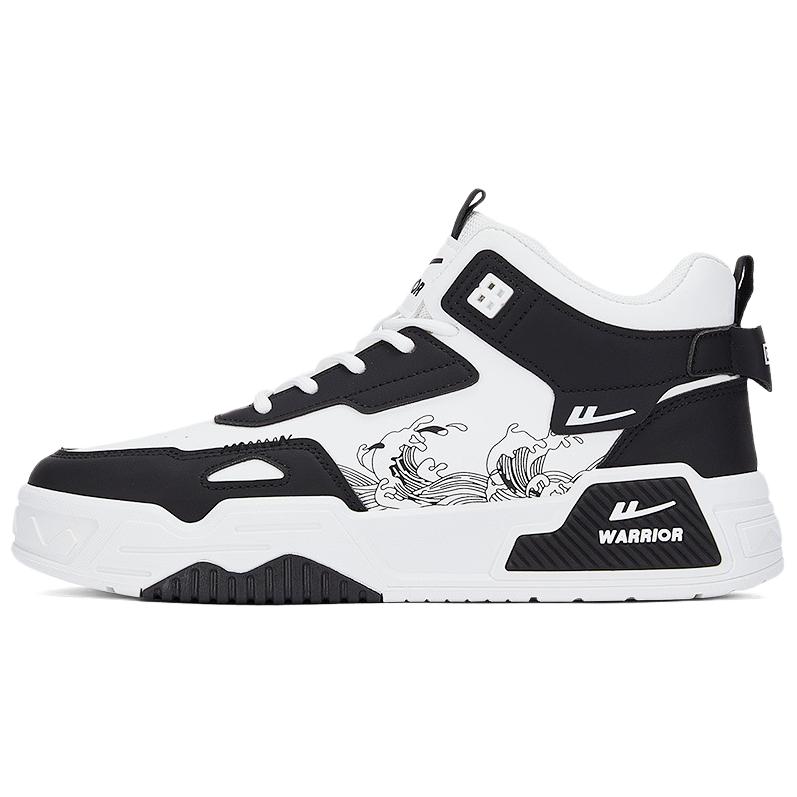 

WARRIOR Мужские скейтерские кроссовки хай-топ черно-белые, цвет Black White