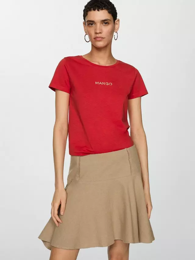 

Футболка Mango Logo, цвет cherry