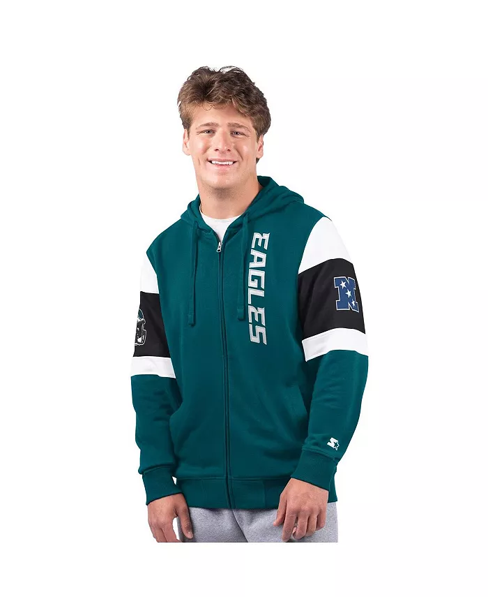 

Мужская толстовка с молнией Philadelphia Eagles Extreme Full-Zip цвета Midnight Green Starter