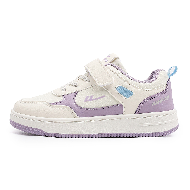 

Детские скейтерские кроссовки low top из искусственной кожи, устойчивые к скольжению и истиранию WARRIOR, бежевый фиолетовый