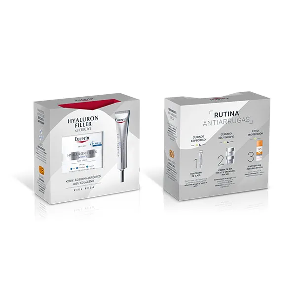 

Крем-пакет для сухой кожи + контур глаз Pack Hyaluron Filler Eucerin, 1 UD