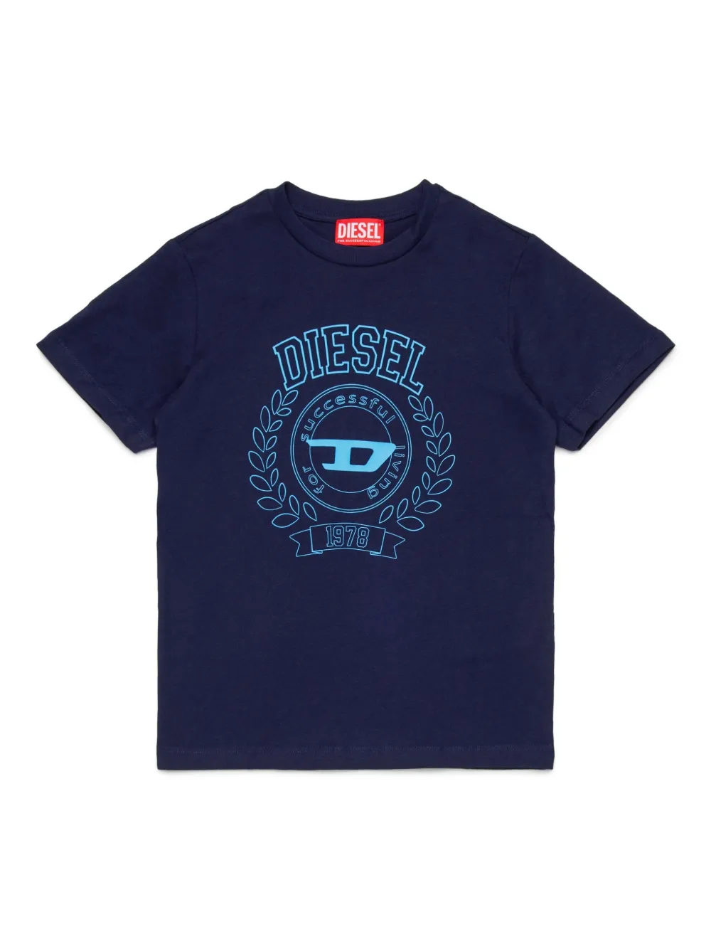 

Футболка с вышитым логотипом Diesel Kids, синий