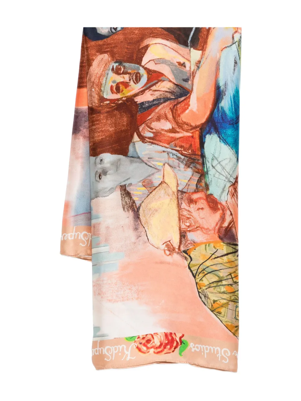 

Шарф из шелка с принтом в виде домино Kidsuper, мультиколор