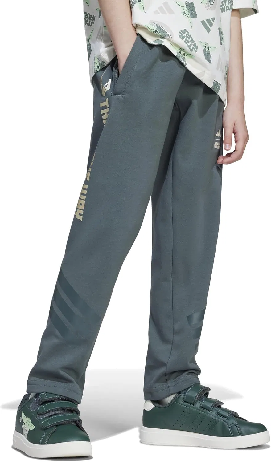 Детские штаны Adidas Star Wars Mandalorian, Ivy/Cyber Metallic