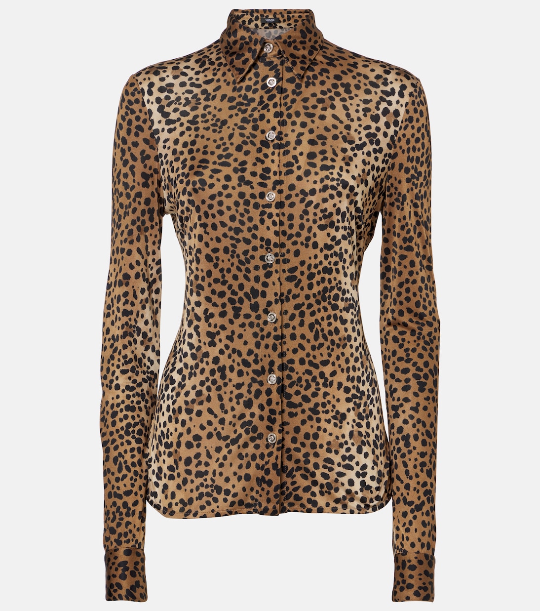 

Рубашка с леопардовым принтом Versace, Natural+Black