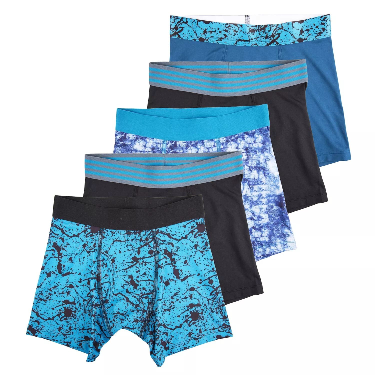 

Комплект из 5 спортивных боксеров Boys Tek Gear Tek Gear, синий/темно-серый
