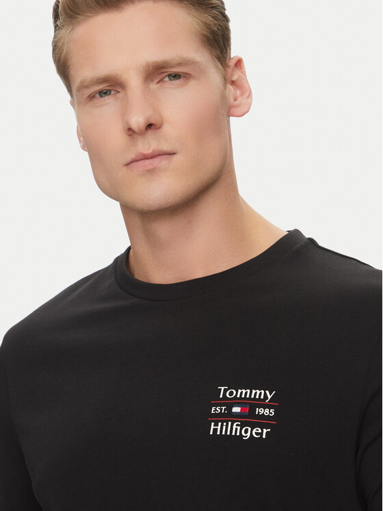 Футболка обычного кроя Stack MW0MW38622 Tommy Hilfiger, черный — фото 4