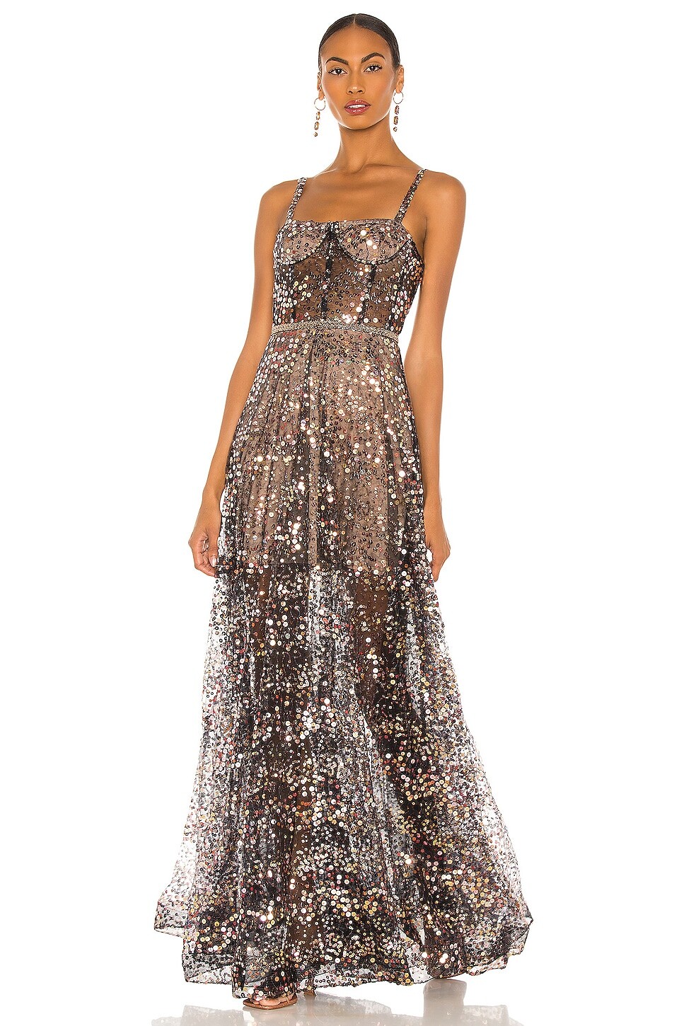 

Платье Bronx and Banco Midnight Noir Gown, цвет Gold & Black