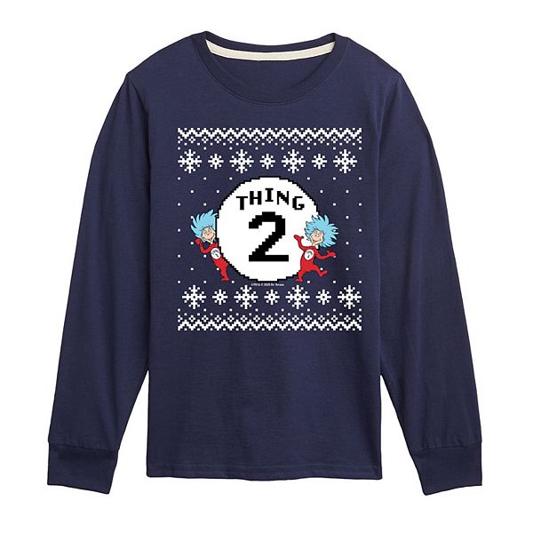 

Футболка с длинным рукавом Dr Seuss The Cat in the Hat Thing Two для мальчиков 8-20 Dr. Seuss, Navy