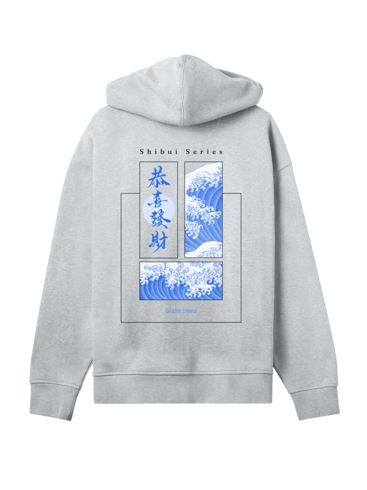 

Худи в японском уличном стиле серии Shibui серого цвета F4NT4STIC