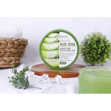 Гель для умывания Jigott — Увлажняющий успокаивающий гель Natural Aloe Vera, 300 мл — фото 2