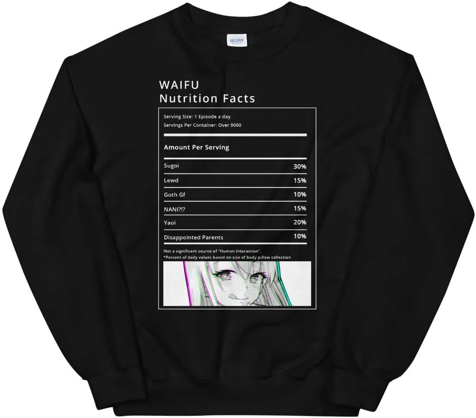 

Толстовка Unisex My Nerdy Needs Waifu Nutritional Facts