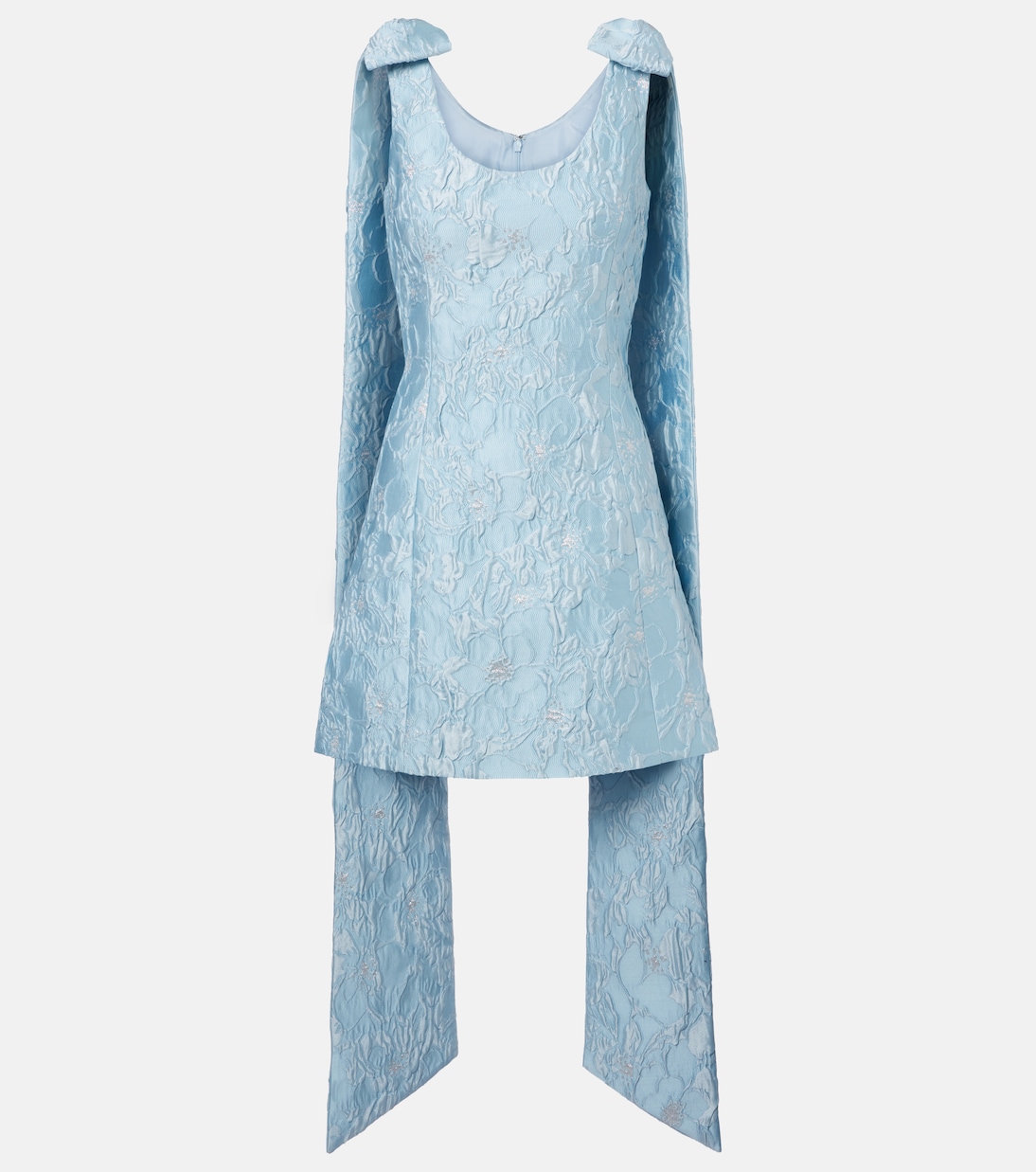 

Мини-платье из парчи ламе Markarian, Light Blue Metallic Brocade