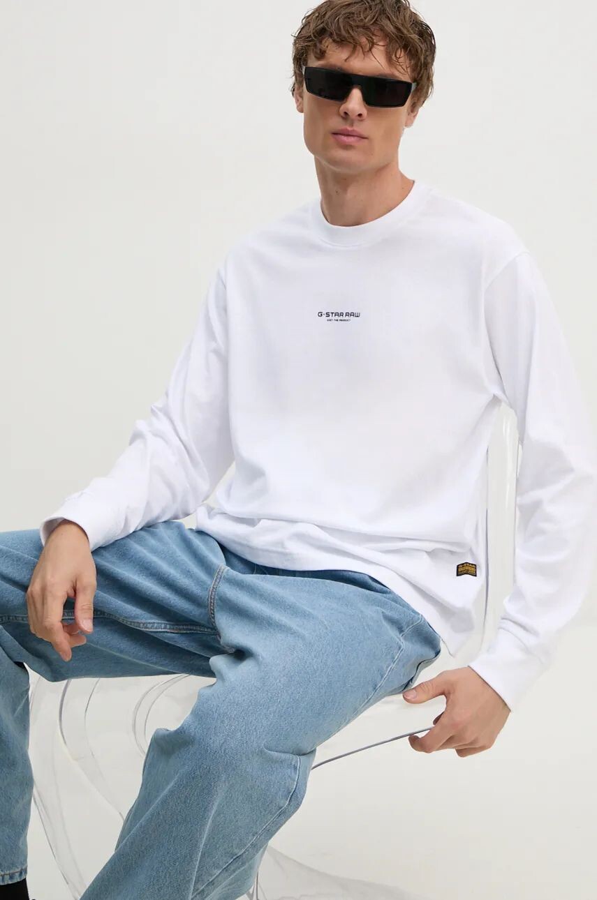 

G-Star Raw хлопковый топ с длинными рукавами, белый