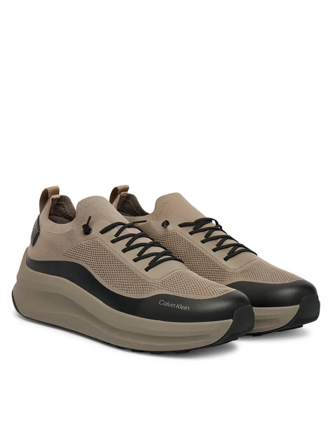 Calvin Klein Кроссовки Chunky Runner Lace Up Sock Knit YM0YM01457 коричневые — фото 2