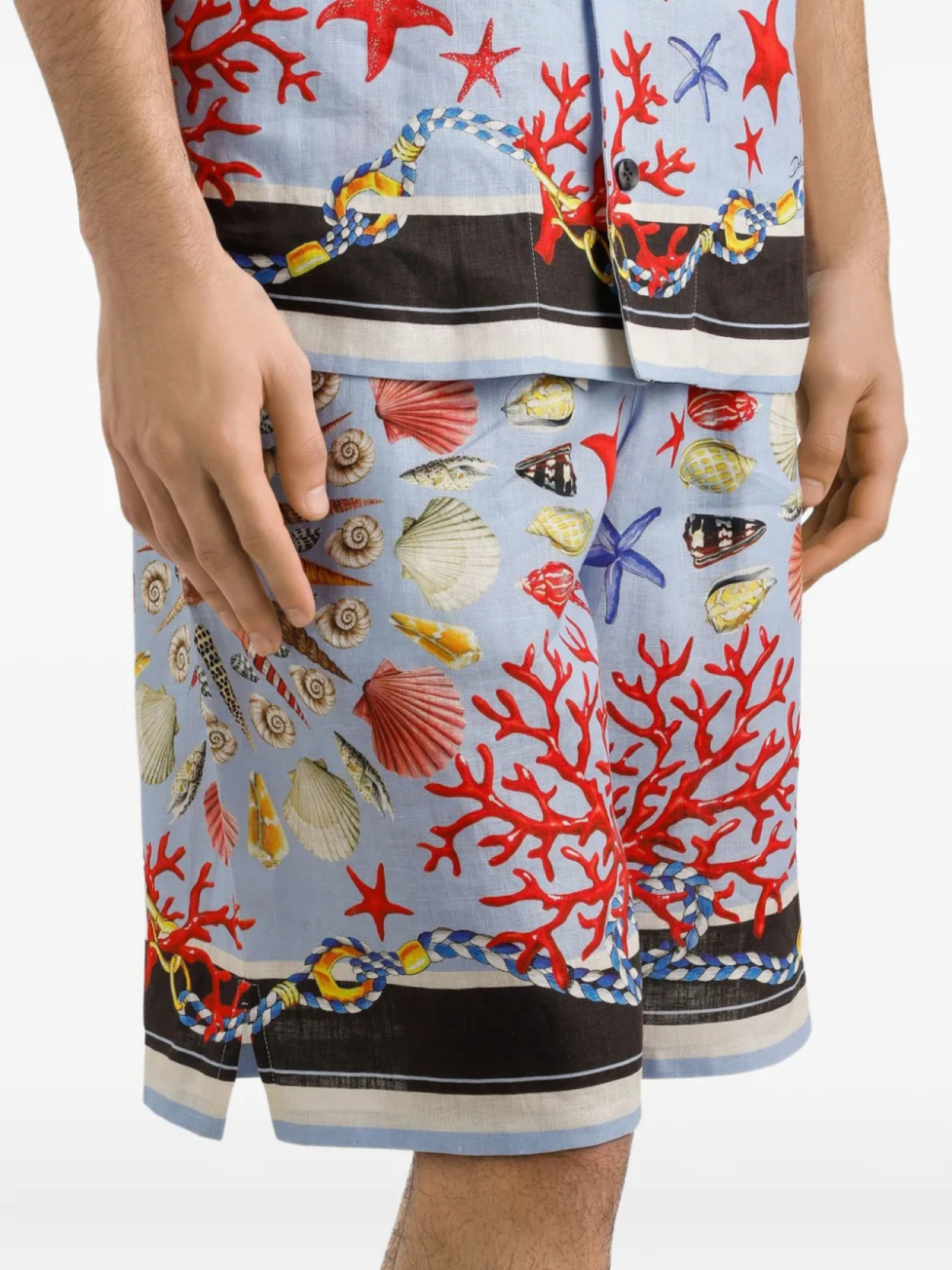 Dolce & Gabbana льняные шорты, синий — фото 4