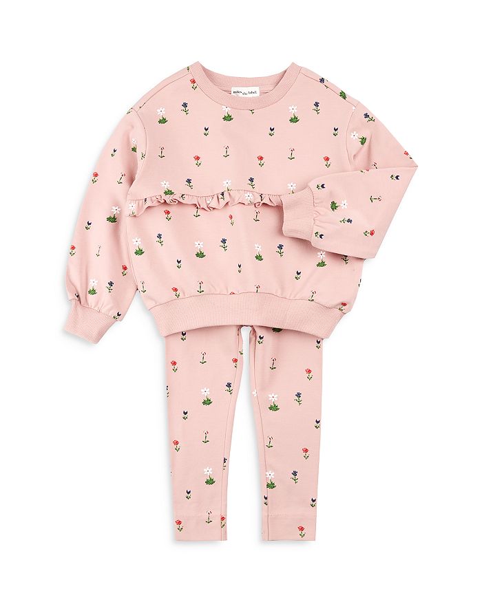 

Комплект из толстовки с оборками и леггинсов для девочек - Baby Miles The Label, розовый