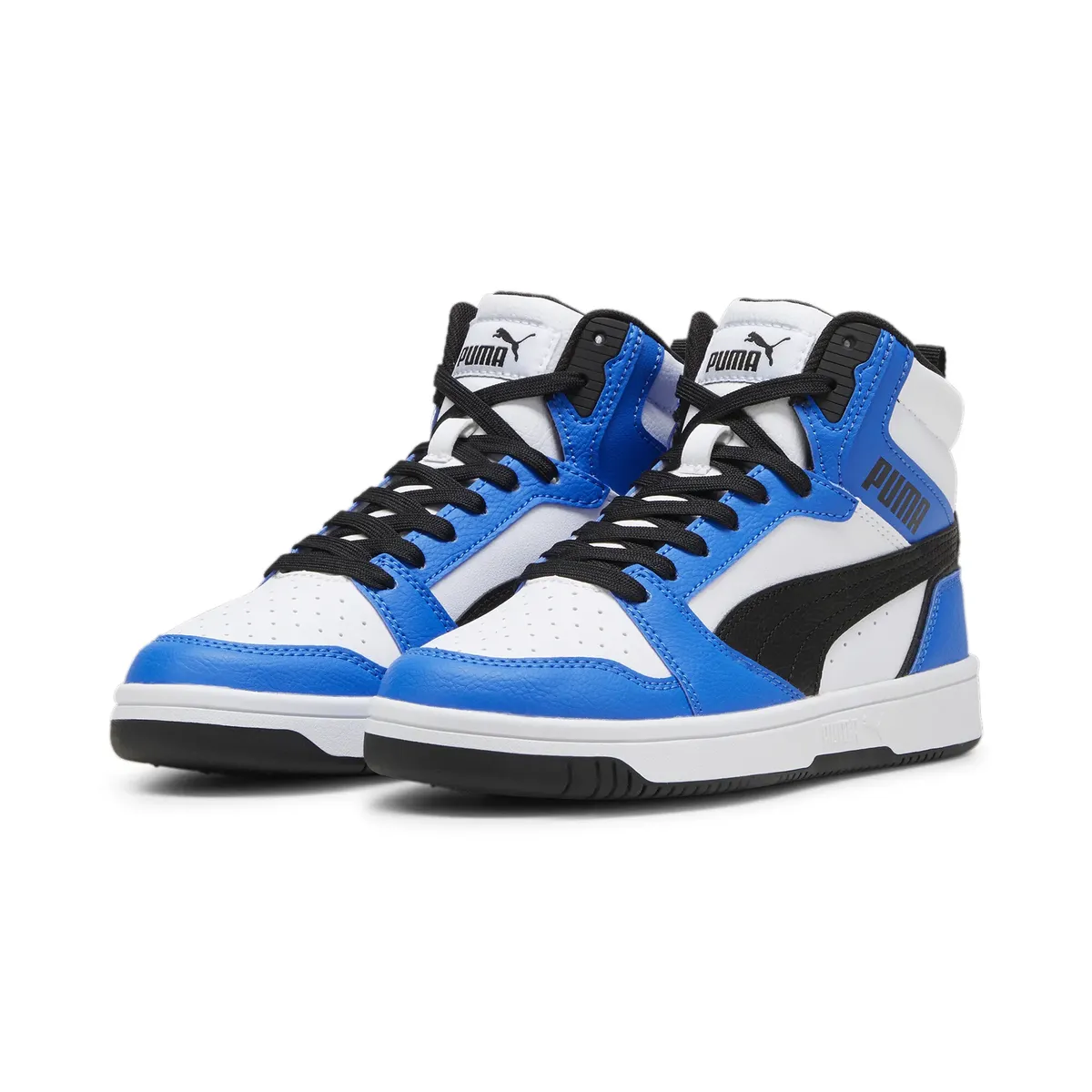 

Кроссовки PUMA "REBOUND V6 MID JR", цвет Puma White- Puma Black-Racing Blue