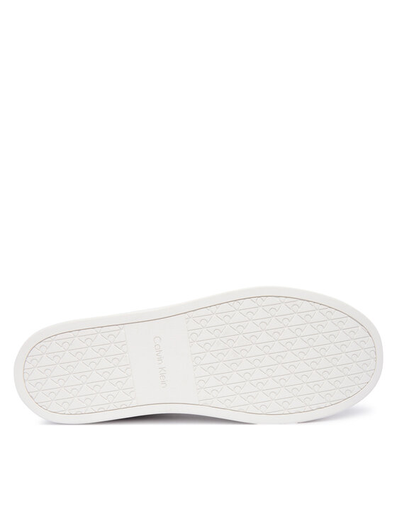 Кроссовки Classic Cupsole Laceup Tape Lth YM0YM01430 Calvin Klein, белый — фото 4