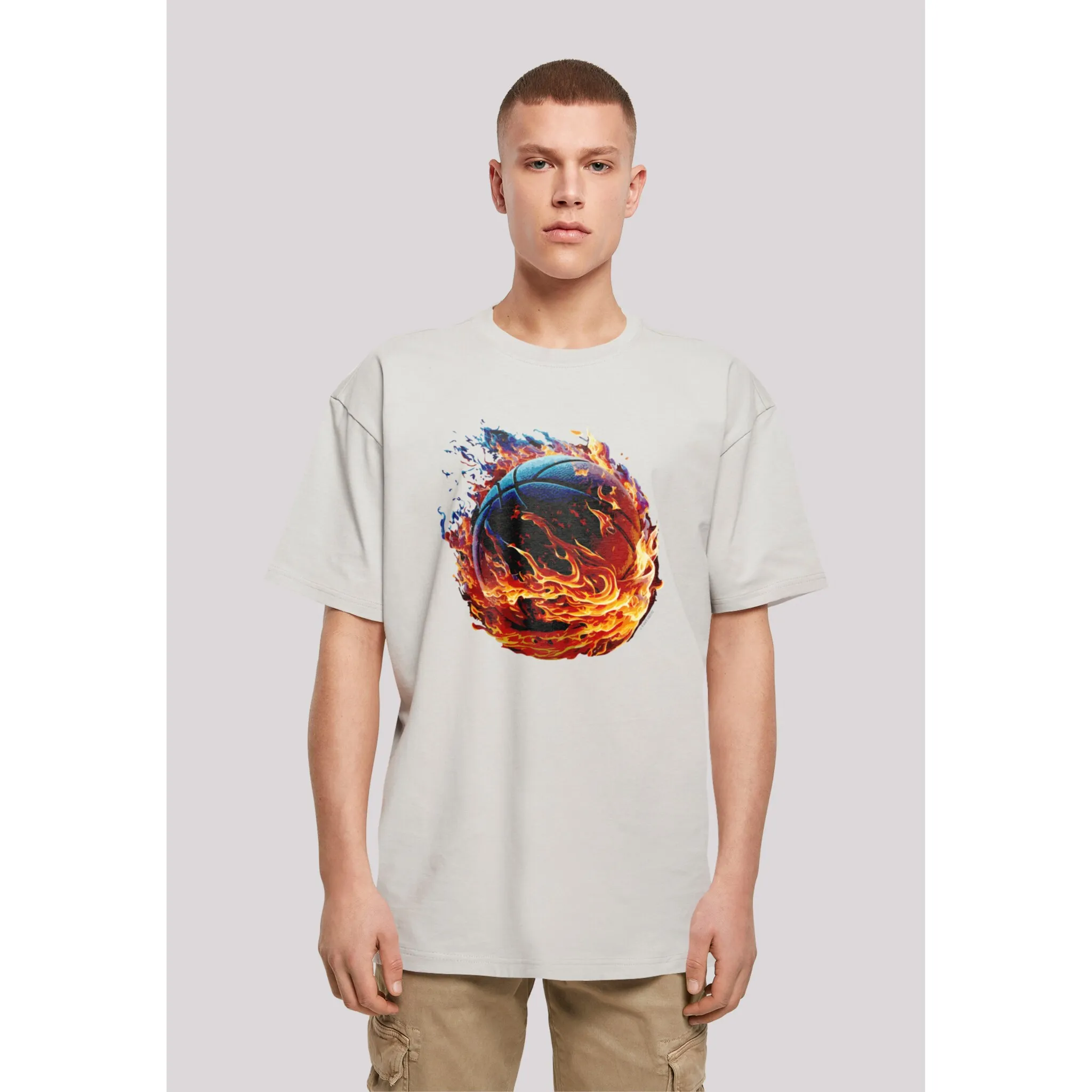 

Футболка F4NT4STIC "Basketball On Fire Sport OVERSIZE TEE", принт, цвет Lightasphalt