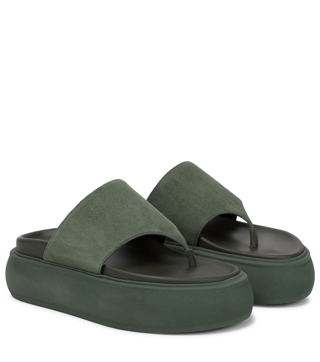 Замшевые сандалии Selene The Attico, Military Green