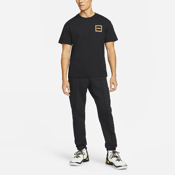 Футболка Nike Back Stripe Pattern Printing Basketball Round Neck Casual Short Sleeve Black, мультиколор — фото 3