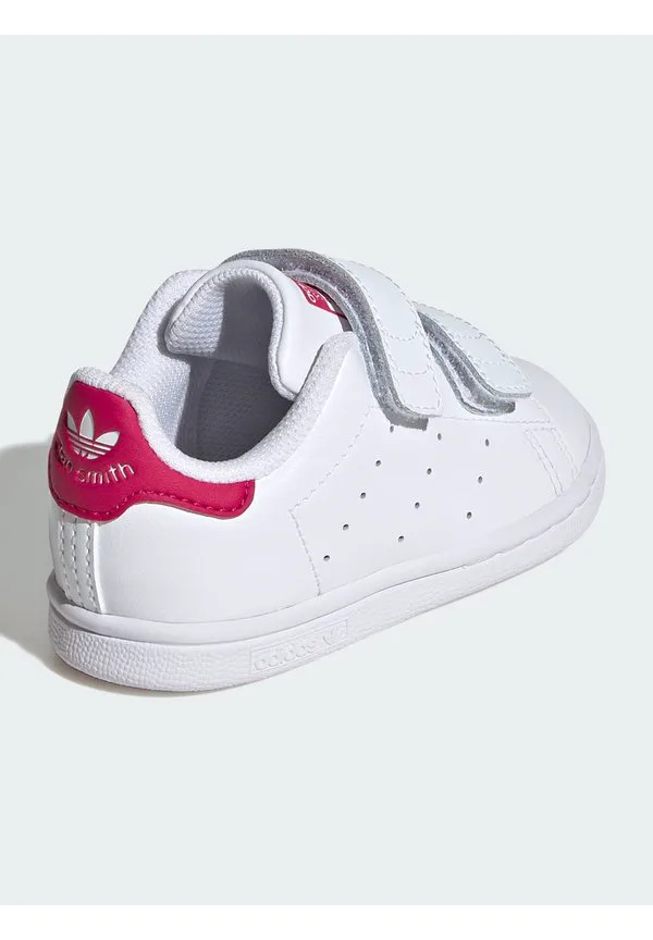 Детские туфли stan smith с удобной застежкой Adidas Originals, Ftwr White/Ftwr White/Bold Pink — фото 3