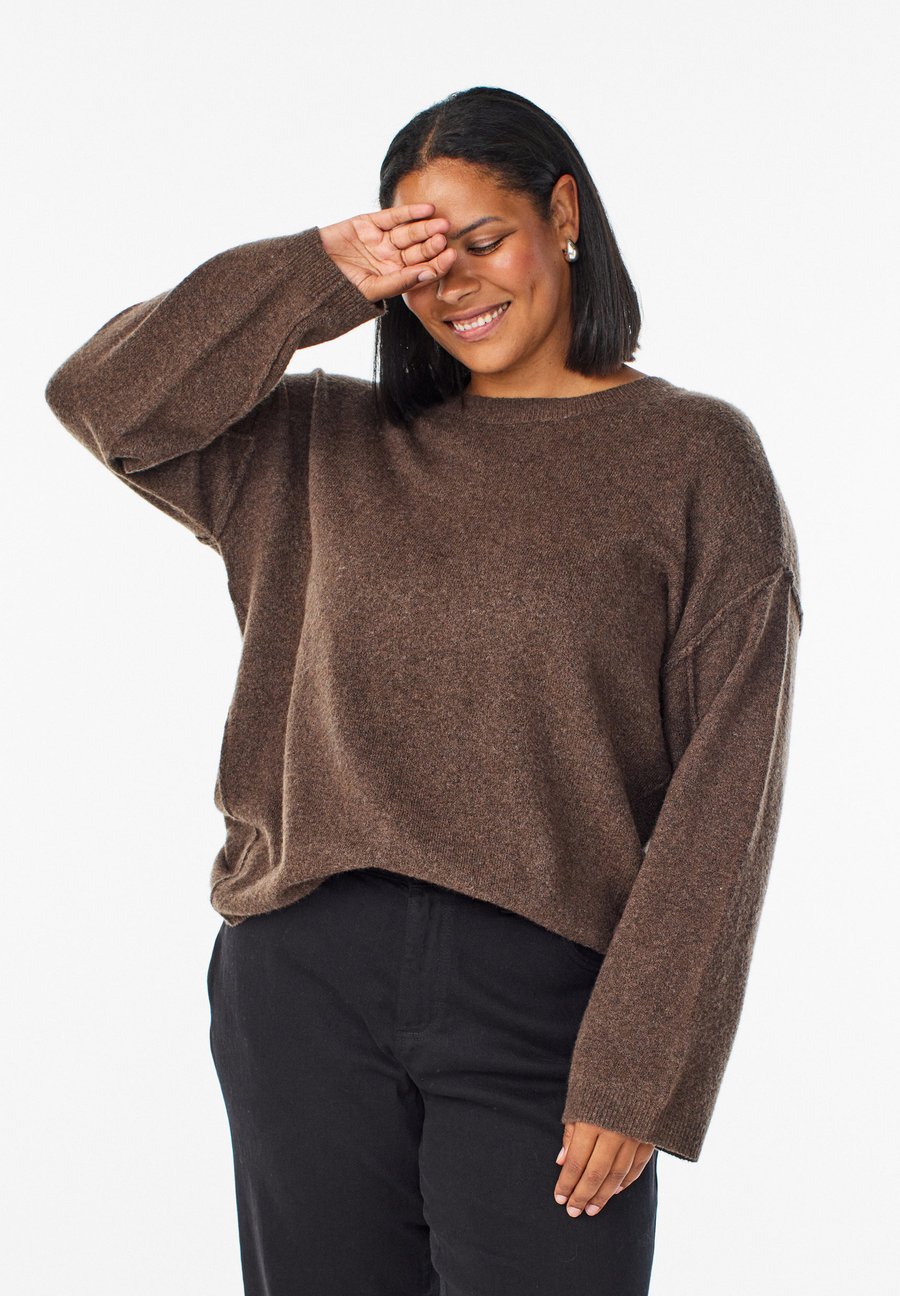 

Джемпер Zizzi Jumper, Rain Drum Mel/Mottled Brown