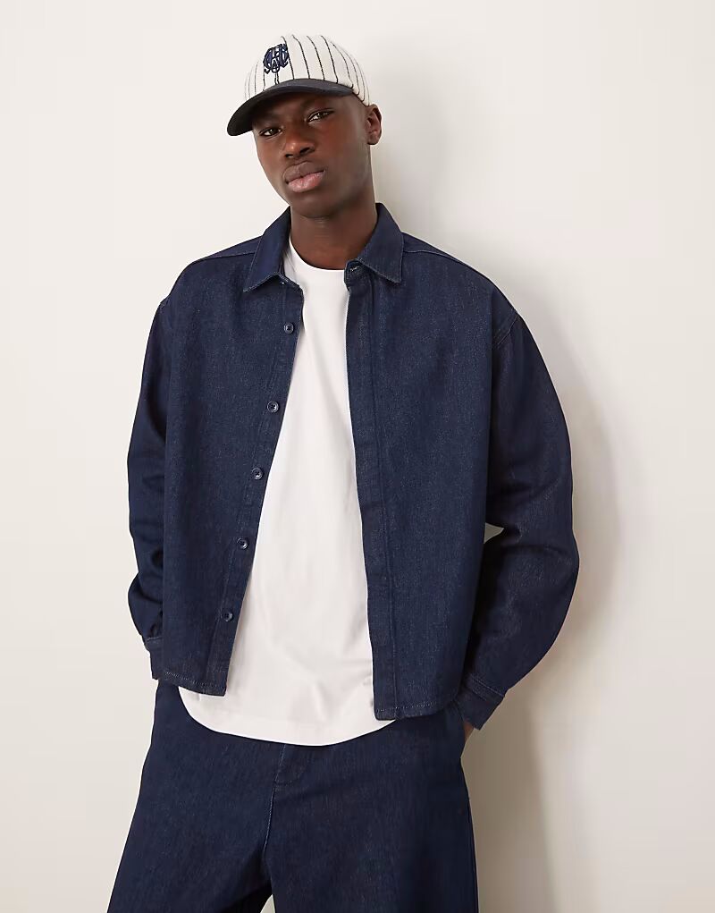 

Джинсовая куртка-рубашка свободного кроя в стиле 90-х от ASOS DESIGN цвета индиго, Фиолетовый, Джинсовая куртка-рубашка свободного кроя в стиле 90-х от ASOS DESIGN цвета индиго