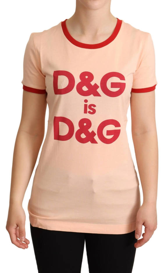 

Розовая хлопковая женская футболка Dolce & Gabbana