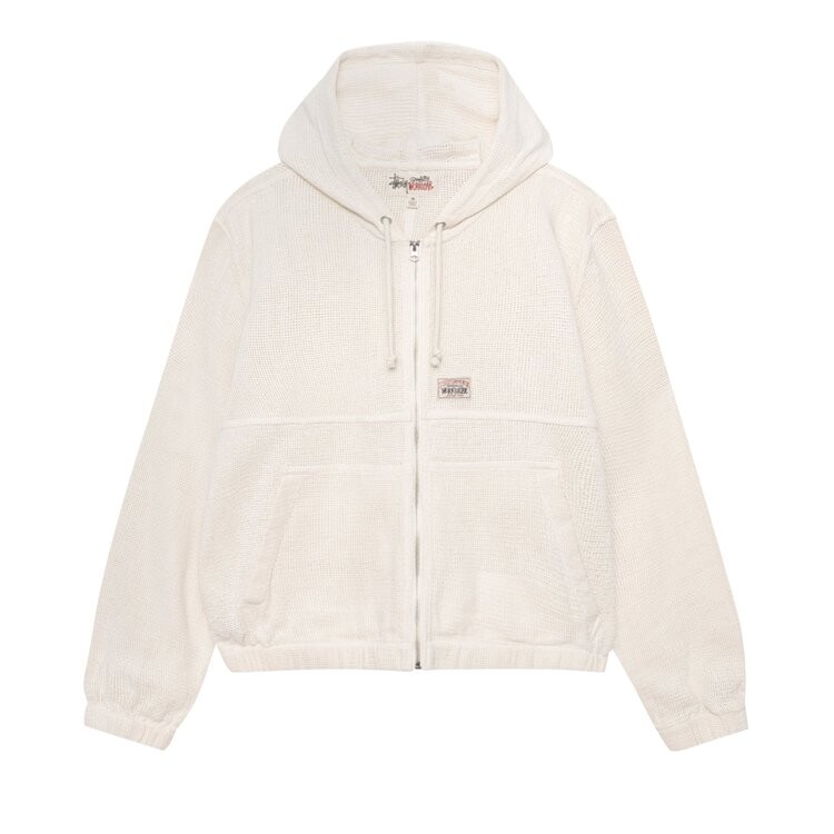

Худи Stussy Mesh Zip Hoodie, кремовый