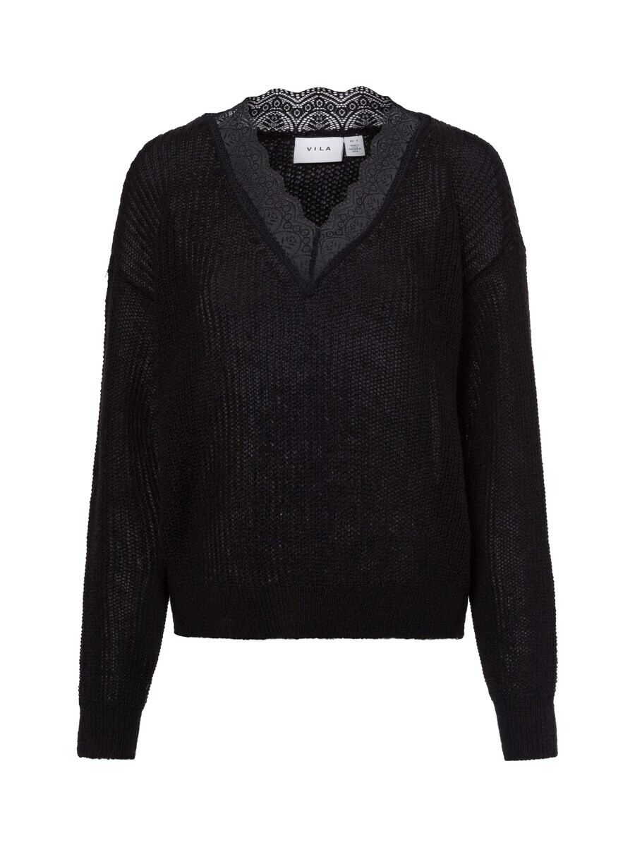 

Тонкий вязаный свитер VILA Sweater Glacine, черный