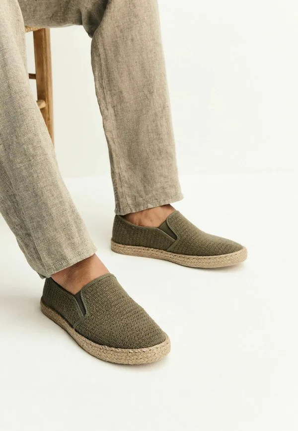 Текстурированные эспадрильи классического кроя Next, Khaki/Green — фото 2