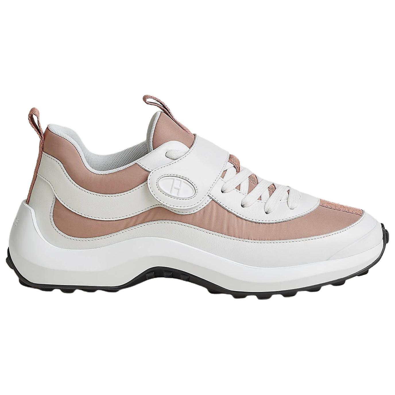 HERMES Кроссовки Loop Calfskin низкие повседневные 4 см женские розовые — фото 3