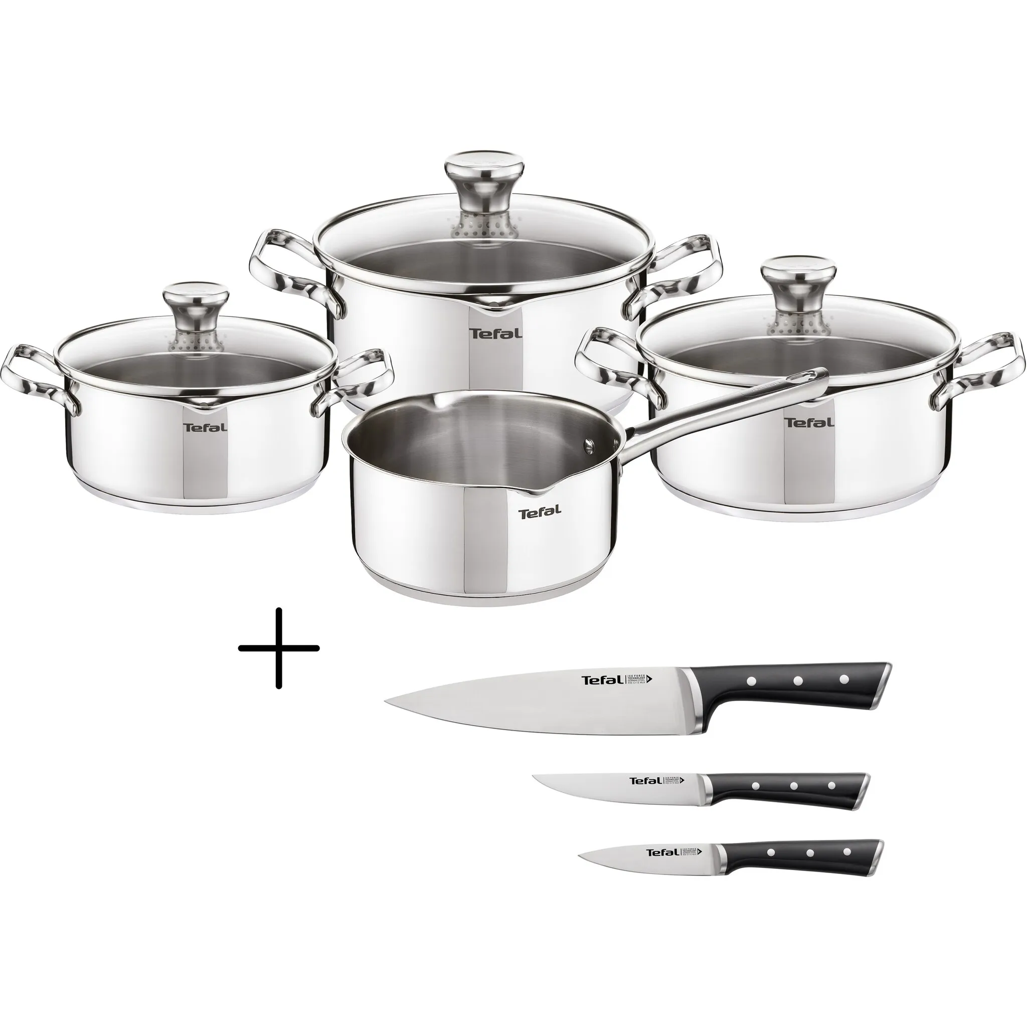 

Набор кастрюль Tefal «Дуэтто + Ice Force», 10 шт, цвет edelstahlfarben/schwarz