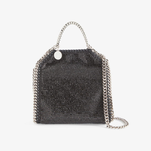 

Миниатюрная атласная сумка-тоут Falabella Stella Mccartney, черный