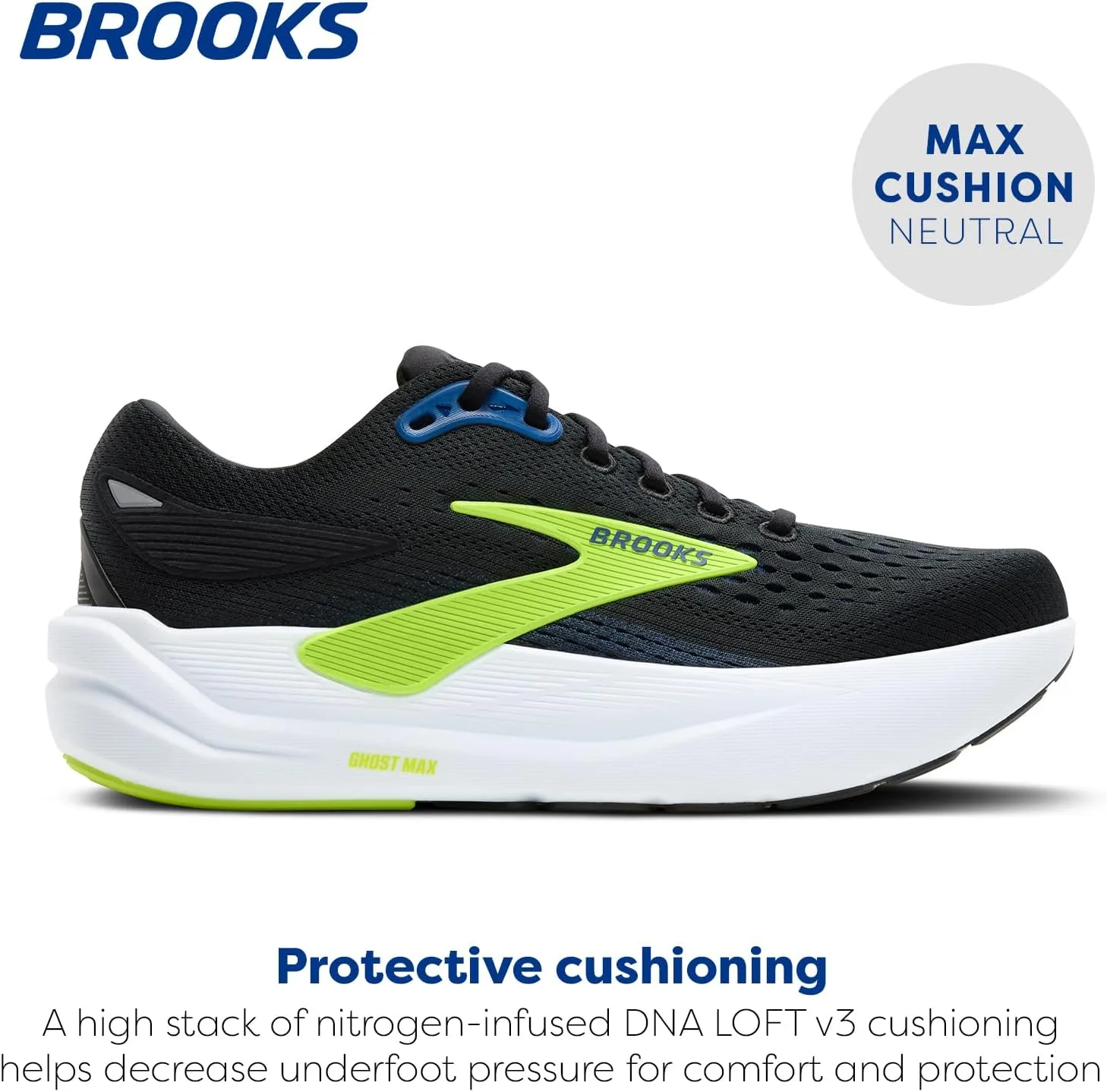 Мужские кроссовки Brooks Ghost Max 3, черный/темно-синий — фото 2