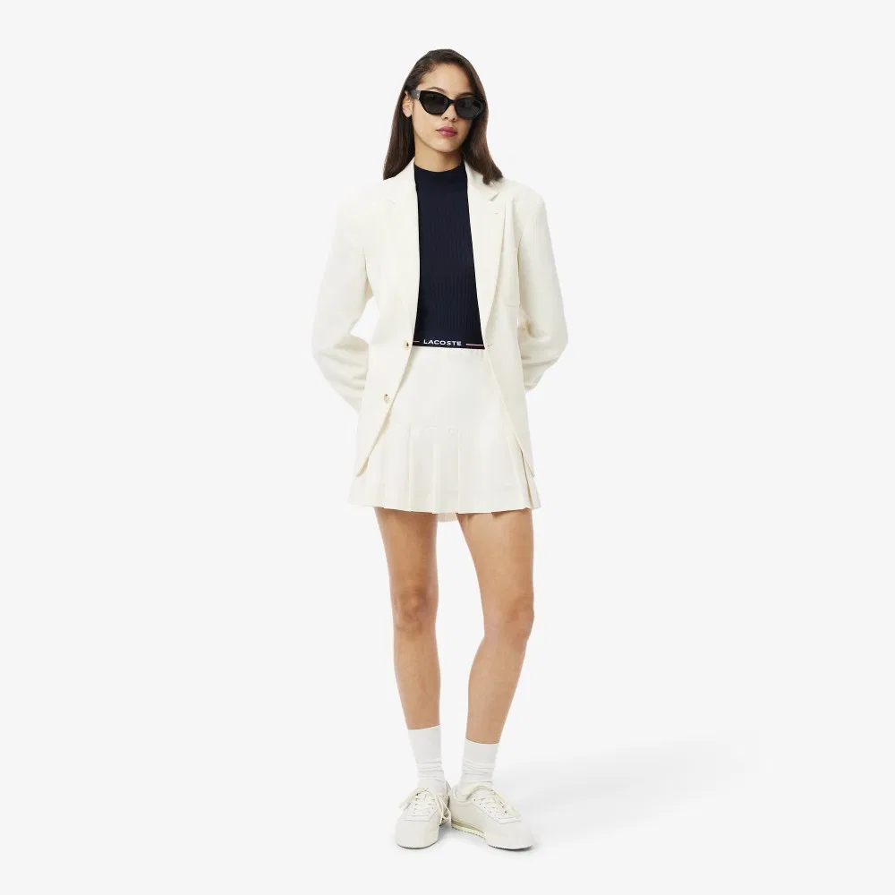 Свитер Lacoste с воротником-стойкой, мериносовая шерсть, тёмно-синий — фото 4
