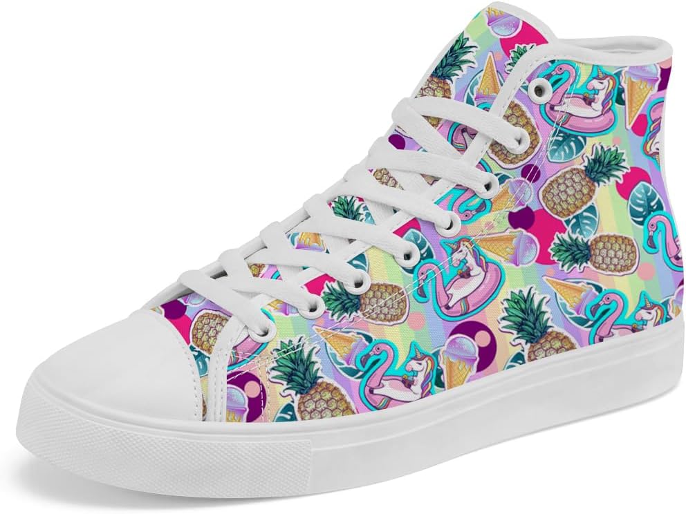 

Высокие кеды Flamingo для мужчин и женщин, тканевые кроссовки на шнуровке, повседневная обувь, подарок для мамы и папы Chebing, желтый/розовый