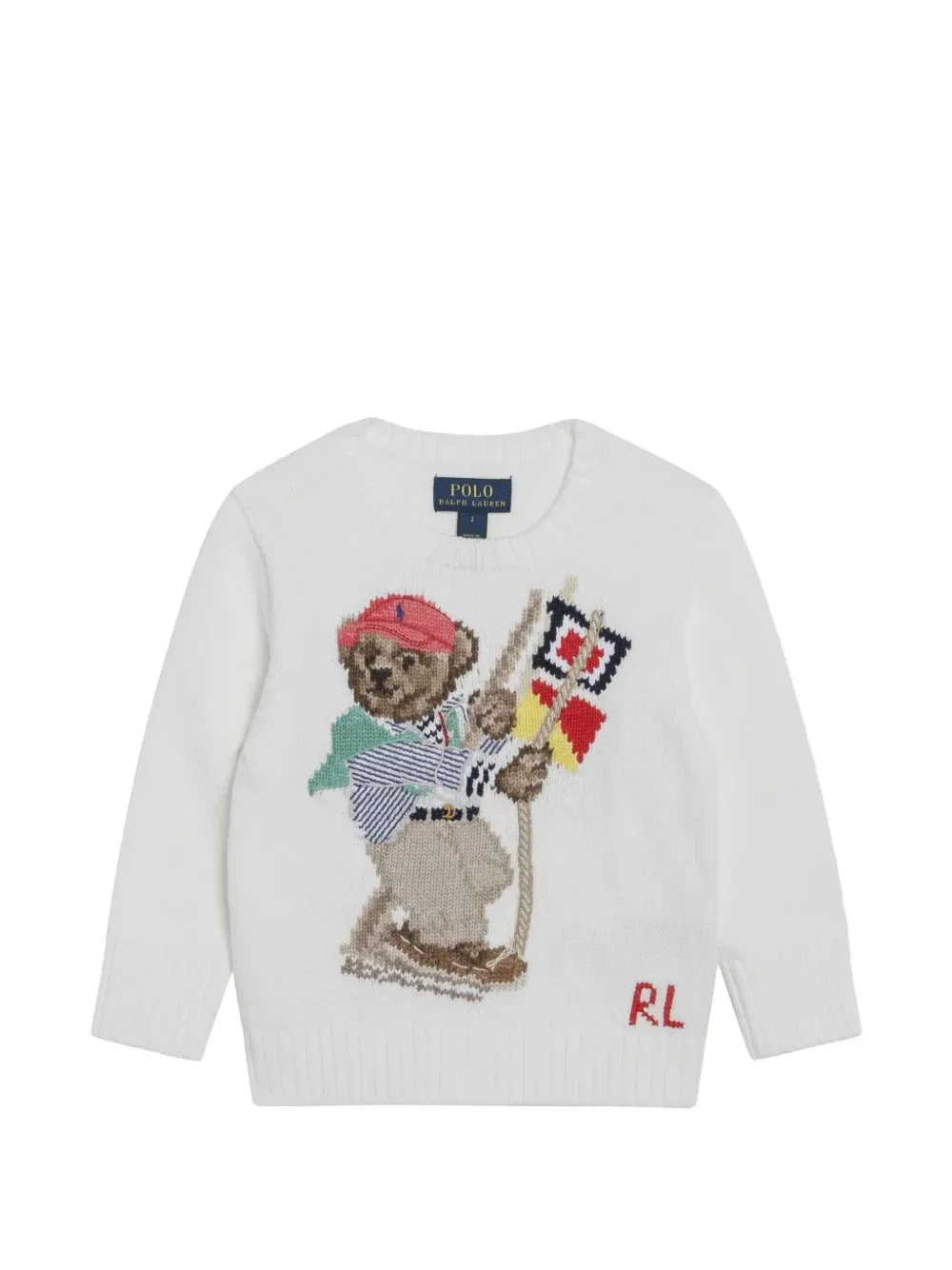 Хлопковый джемпер Polo Bear Polo Ralph Lauren Kids, белый